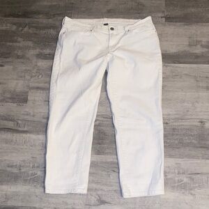 Eddie Bauer Women's White Boyfriend Crop Pants